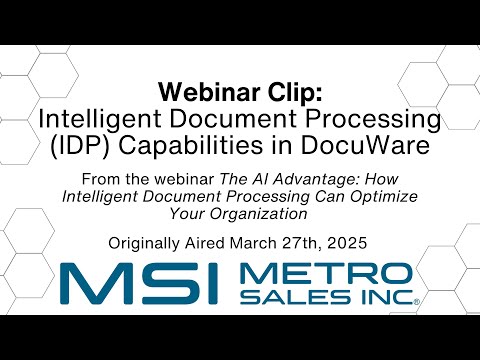 Webinar Clip: Intelligent Document Processing (IDP) Capabilities in DocuWare