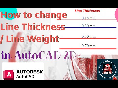 How to change Line Thickness /  Line Weight in AutoCAD 2D