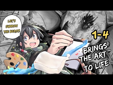 [1-4] Stranded Boy’s Drawings Come to Life—Beasts, Homes, and a Paradise!? | Manga Recap