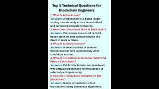 Top 5 Technical Questions for Blockchain Engineers #aijobs #motivation #aitookmyjob #nextgenai