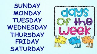 Days of the Week || With spellings|| Slow Version for Kids to learn Spellings Easily||Days in a week