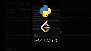 Day 12/100 of Leetcoding every day | Leetcode 45 #python #leetcode #100daysofcoding #coding #shorts