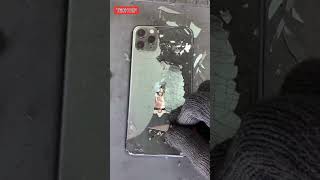 Iphone broken 😭😱 broken back glass repair😬| iphone 11 pro max🍎🔥🥲#shorts #repair#iphonebroken