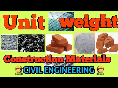 unit weight of civil materials // unit weight of all construction materials