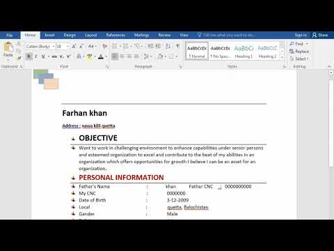 How to make  CV in Ms word 2024