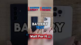 🔥 Samsung Z Fold 7 vs iPhone 16 Pro Max - BATTERYWAR!⚡🔋 #smartphone Battery Test