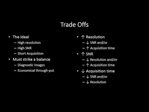 MR Physics 6 -  Trade offs