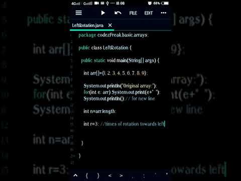 Program to left rotate the elements of an array in #java #shorts