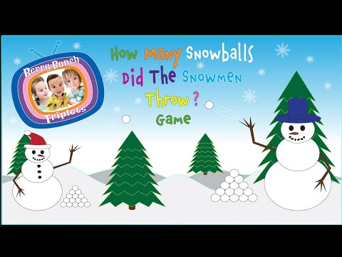❄️⛄ Christmas Game - How Many Snowballs Did the Snowmen Throw? - Counting Game for Toddlers 🎄🎉