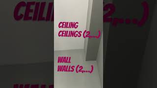 #Parts of buildings #ceiling #tavan #wall #duvar #noun #vocabulary #spelling #countable￼