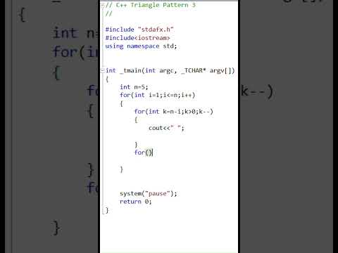 C++ Mirrored Right Triangle Star Pattern  #coding #cplus #cplusplus #computerlanguage#pattern