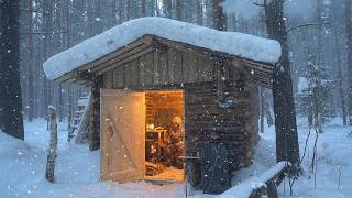 I spent the night in my upgraded log cabin: double windows, fire safety, hot dinner & a carpet!
