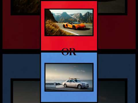 Lambo in the mountains or Rolls by the beach?🌄🌊 #LuxuryLife #DreamRide #WouldYouRather #shorts