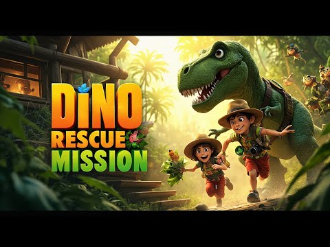 Dino Rescue Mission | Dinosaur Adventure with Kaavya & Kiaan 🌿 | Fun Jungle Story for Kids!