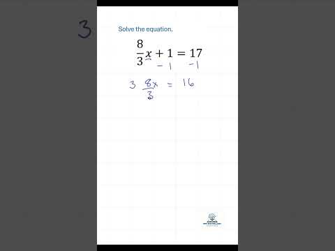 Fractions are our friends! There are many ways to deal with fractions when solving equations.