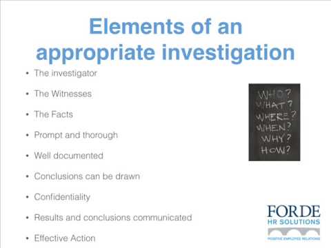 Conducting An Investigation - Programme 1