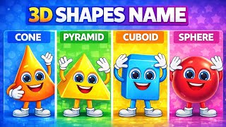 3D Shapes Names for Kids #3DShapes#3DShapesForKids#ShapesForKids#LearnShapes #viral #shapes