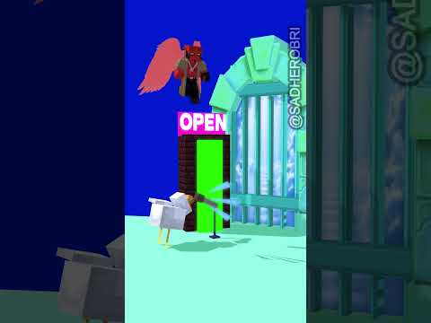 Help The Chicken Open The Door Of The Heaven? ❤️ #minecraftshorts #trending #funnyshortsvideo #fypシ