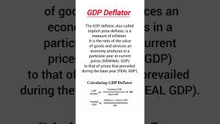 What is GDP Deflator ? Measure of inflation #gdpdeflator #inflation #gdp #realgdp #nominalgdp