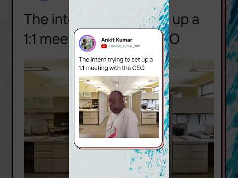The intern trying to set up a 1:1 meeting with the CEO!