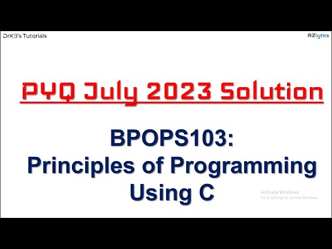 PYQ July 2023 Solution | BPOPS103:Principles of Programming Using C | VTU 22 scheme C programming