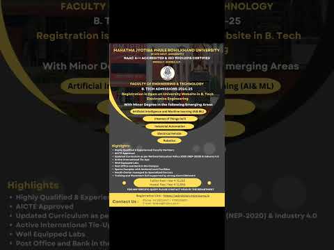 Electronics Engineering // with AI and ML // #shorts video // MJPRU University.