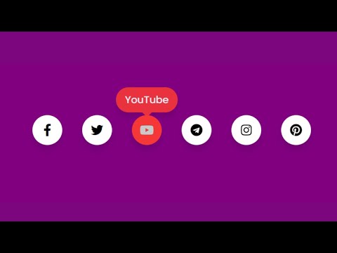 Social Media Buttons with Tooltip on Hover using HTML & CSS only