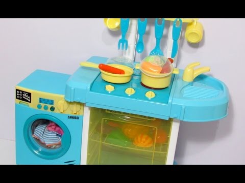 Toy Washing Machine Zanussi HTI and Toy Kitchen Zanussi HTI Playset for Kids
