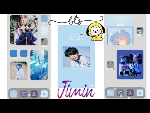 #bts #park_jimin How to make your android phone aesthetic Park Jimin✨ios style✨blue aesthetic💙✨