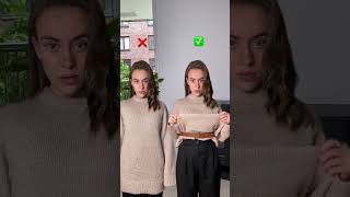 SWEATER STYLE HACK 💕 #stylehack #fashionhack #hacks #sweater #styletips #stylehacks