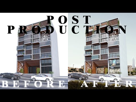 Exterior Architecture Post-production in Photoshop Architecture Visualization (Best Tutorial)