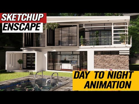project -10 ।DAY TO NIGHT SCENE SKETCHUP & ENSCAPE।