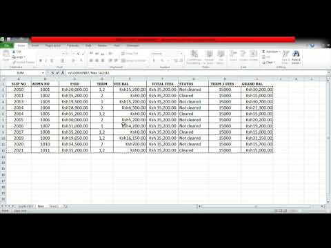 SIMPLE SCHOOL MANAGEMENT SYSTEM IN EXCEL USING 'VLOOKUP' FUNCTION.