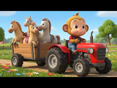 Monkey Funny Fixes Tractor and Plows Beet Field - Farm Work | MonKey Cartoon 🐒