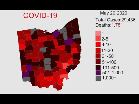 Timelapse of COVID-19 cases in Ohio since January