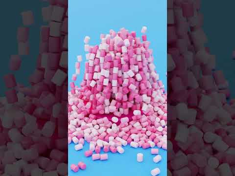 Marshmallow Turntable Smash 🍥 #satisfying #visualasmr  #blender3d  #3danimation