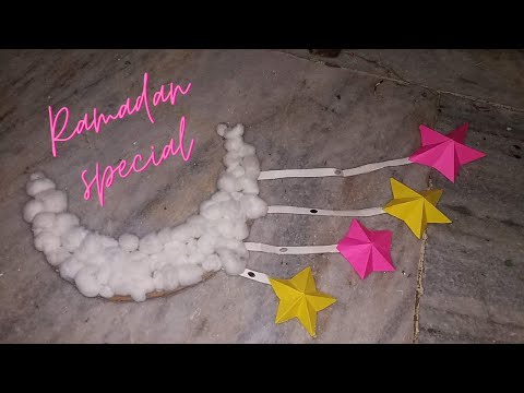 DIY Ramadan Mubarak Decoration idea🌙⭐️/Easy Ramadan Decoration / Ramadan crafts / Eid paper crafts
