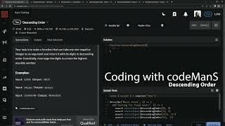 Codewars 7 kyu Descending Order Javascript