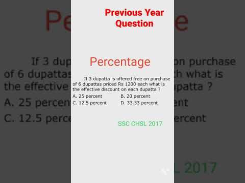 Percentage | SSC CHSL 2017 | #shorts