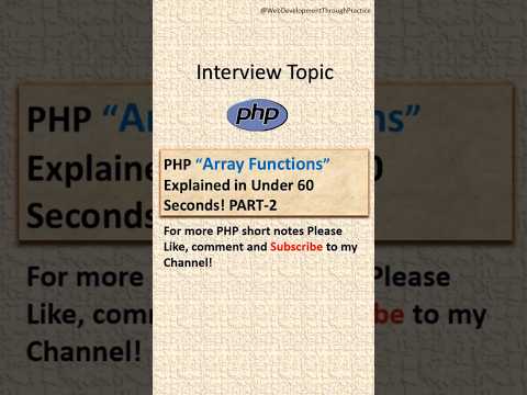 PHP Array Functions Part2. #php #interview #shortnotes #coding #programming #phpoop #shortsvideo