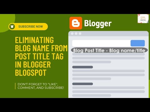 Blogger Tutorial: Eliminating Blog Name from Post Title Tag in Blogger BlogSpot 2023| SEO Tutorial