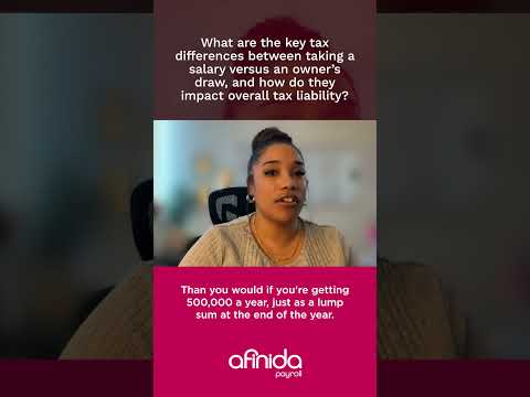 What are the key tax differences between taking a salary versus an owner’s draw?
