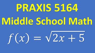Praxis 5164 Math Practice Problem | Find the Domain of a Function (Step-by-Step)