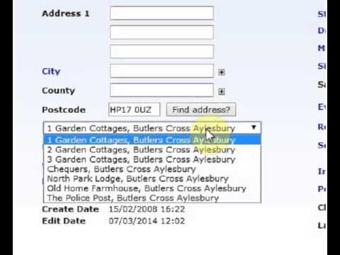 PostCode Integration for WiredContact Hosted CRM system