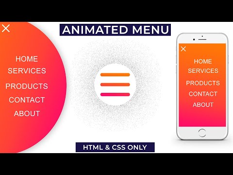 Animated Responsive Hamburger Menu Using  HTML & CSS
