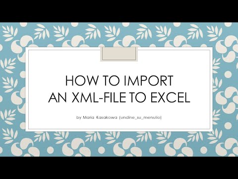 How to import an XML-file to Excel