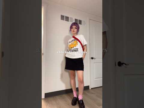 a black skirt + a pair of loafers = endless outfits 🖤 | alternative, thrifted, secondhand fashion