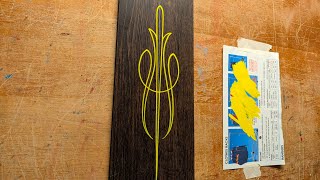 Creating a Pinstriping design. Real time with instructions #pinstriping #pinstriper #art