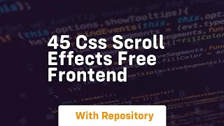 45 css scroll effects free frontend