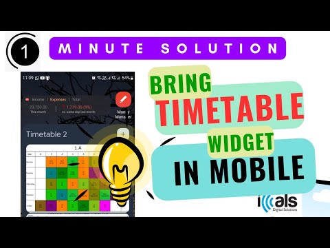 School Timetable On Mobile Screen Google Keep Widget Tutorial